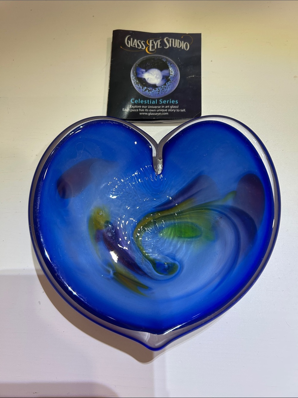 Glass Eye Studio Blue Affection Heart From the Celestial Series